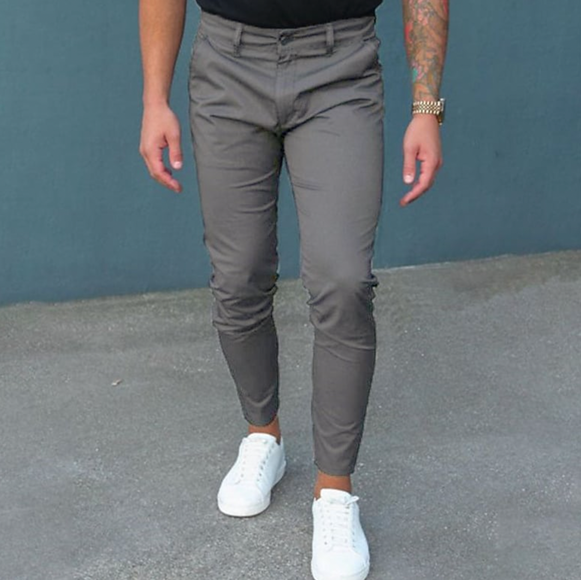 Trousers - Soft Blend Fabric And Belt Loops With Secure Fit