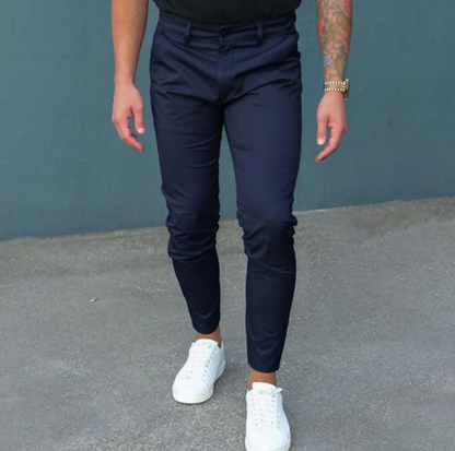 Trousers - Soft Blend Fabric And Belt Loops With Secure Fit