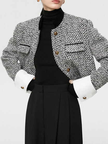Candice | Chic Tweed Boucle Crop Blazer