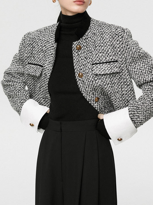 Candice | Chic Tweed Boucle Crop Blazer