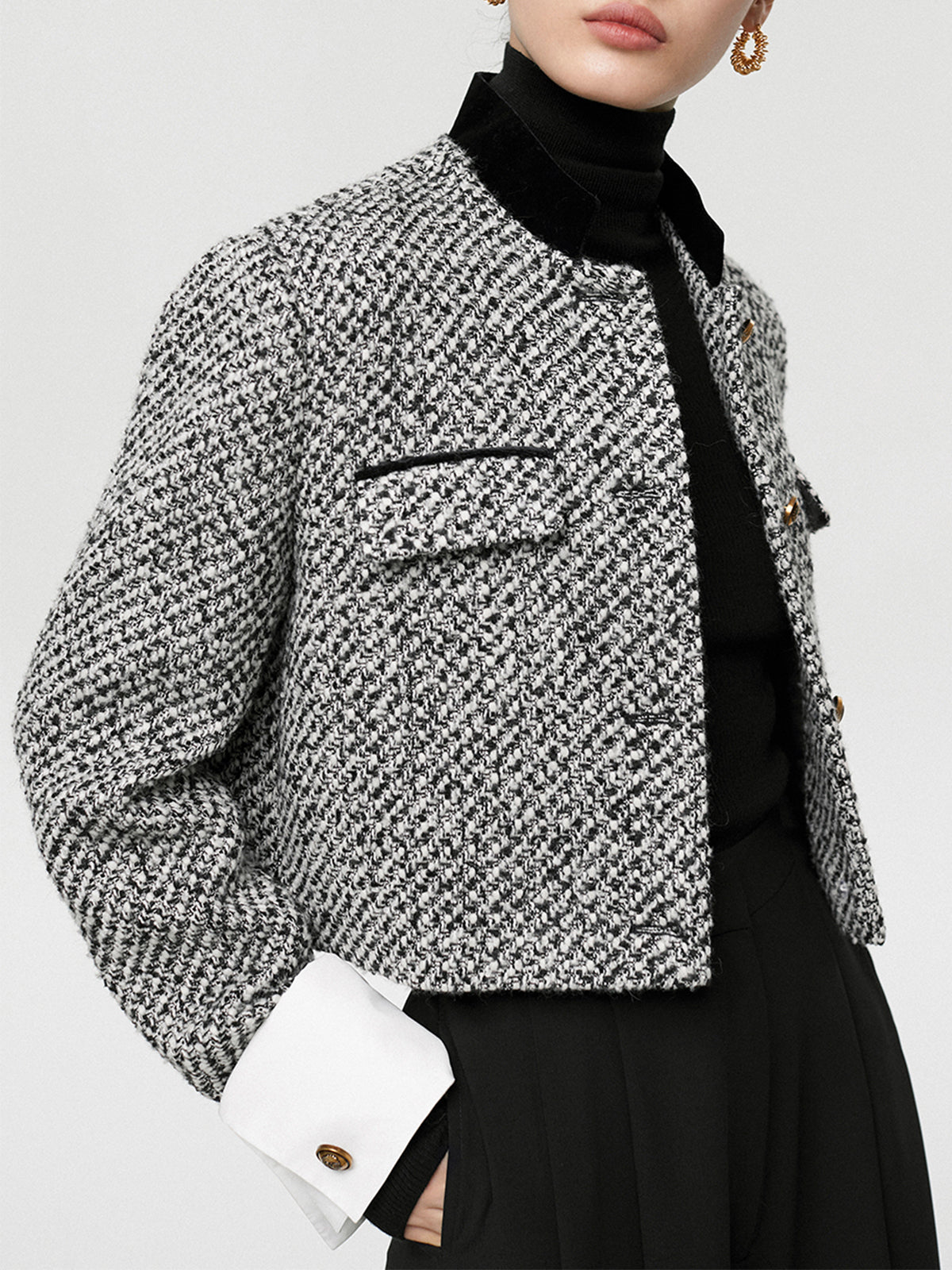 Candice | Chic Tweed Boucle Crop Blazer