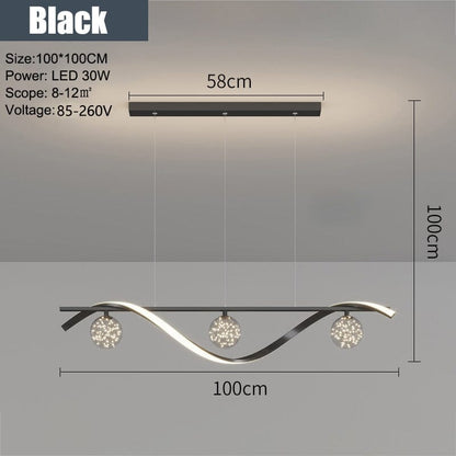 Elegant Curved Crystal Chandelier