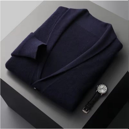 The Marettimo Men’s Soft Knit Button Up Collar Cardigan with Front Pockets
