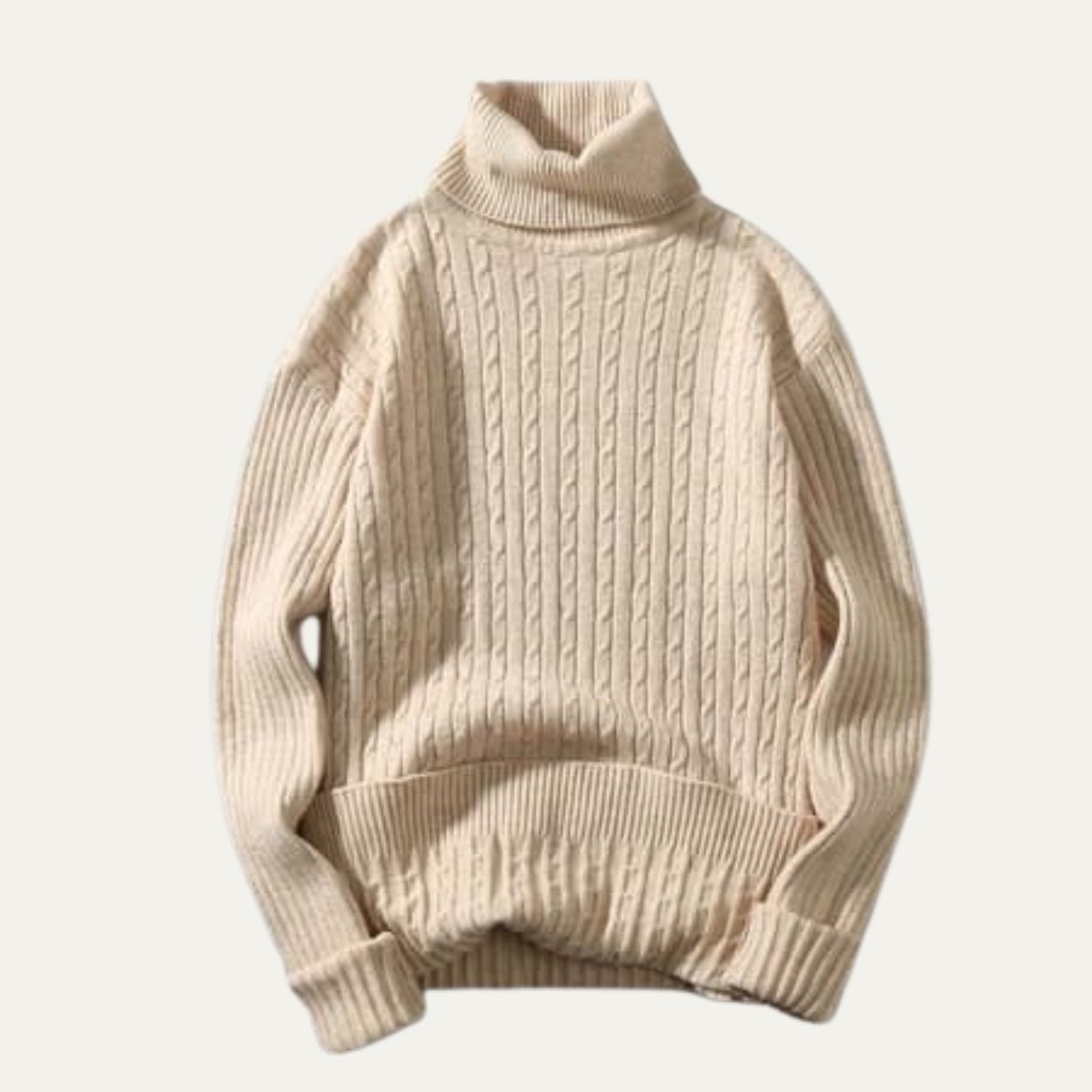 The Gattinara Men's Soft Elastic Knit Turtleneck Jumper