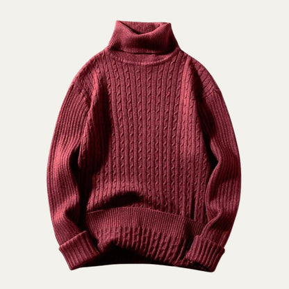 The Gattinara Men's Soft Elastic Knit Turtleneck Jumper