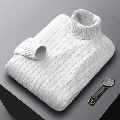The Gattinara Men's Soft Elastic Knit Turtleneck Jumper
