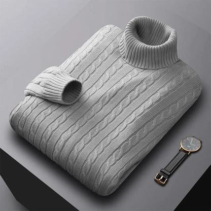 The Gattinara Men's Soft Elastic Knit Turtleneck Jumper