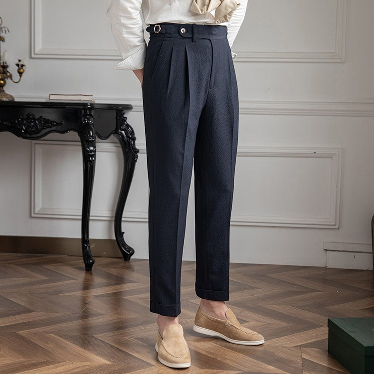 Classic Fit Men's Pleated Work Pants - BritishElegance