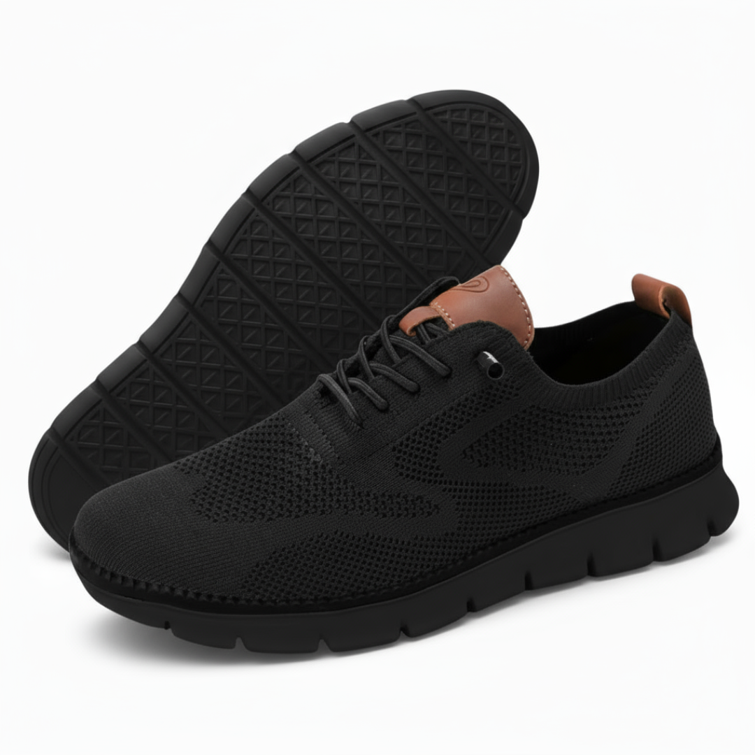 All Black Knit Sneakers – Sleek Design & Adaptive Comfort