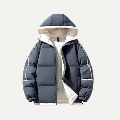 Women’s Contrasting Lined Hooded Puffer Jacket