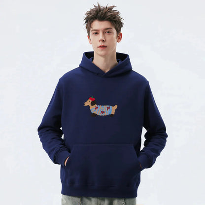 Casual Large Hooded Dog Graphic Sweatshirt