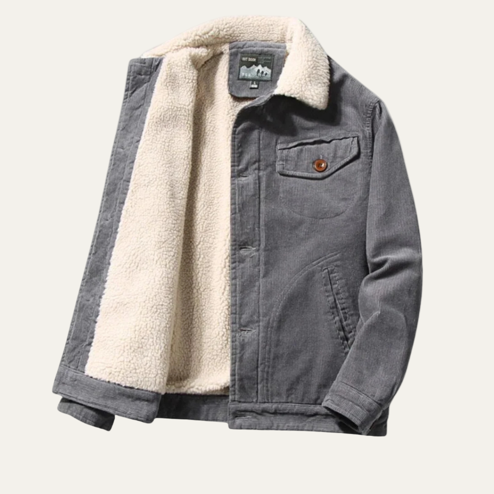 Men’s Corduroy Trucker Jacket with Full Sherpa Lining