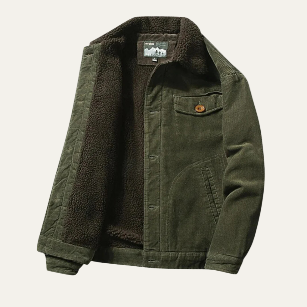 Men’s Corduroy Trucker Jacket with Full Sherpa Lining