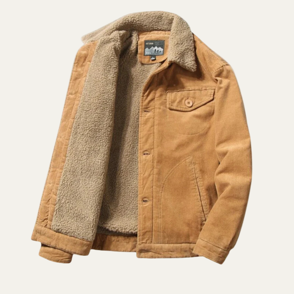 Men’s Corduroy Trucker Jacket with Full Sherpa Lining