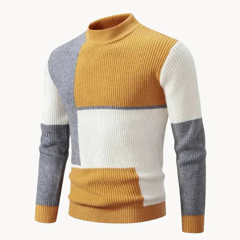 Men's Enzo Knit Jumper with Graphic Block Design