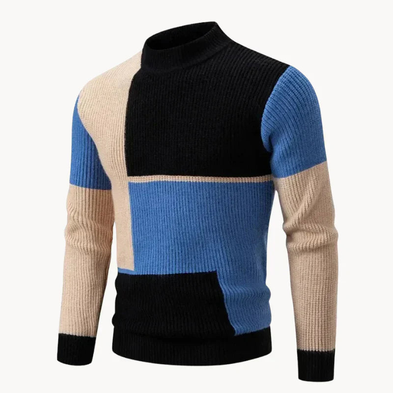 Men's Enzo Knit Jumper with Graphic Block Design