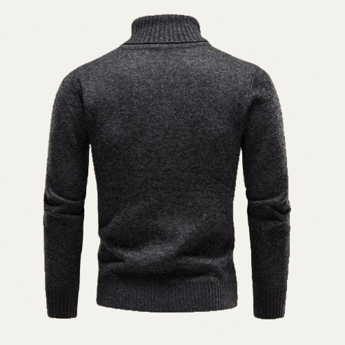 Men’s Fitted Micro Textured Turtleneck Sweater