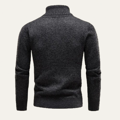 Men’s Fitted Micro Textured Turtleneck Sweater