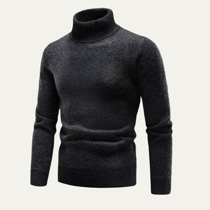 Men’s Fitted Micro Textured Turtleneck Sweater
