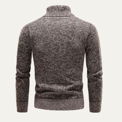 Men’s Fitted Micro Textured Turtleneck Sweater