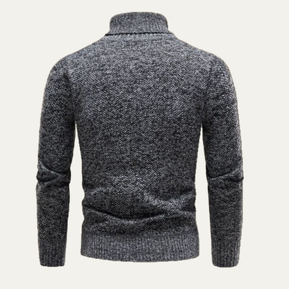 Men’s Fitted Micro Textured Turtleneck Sweater