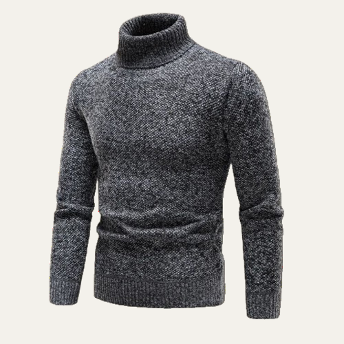 Men’s Fitted Micro Textured Turtleneck Sweater