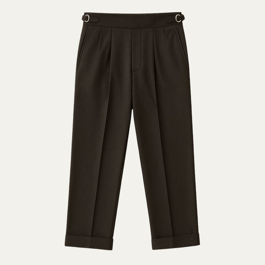 The Hensley Pleated Trousers – High Waist Wool Blend for Men