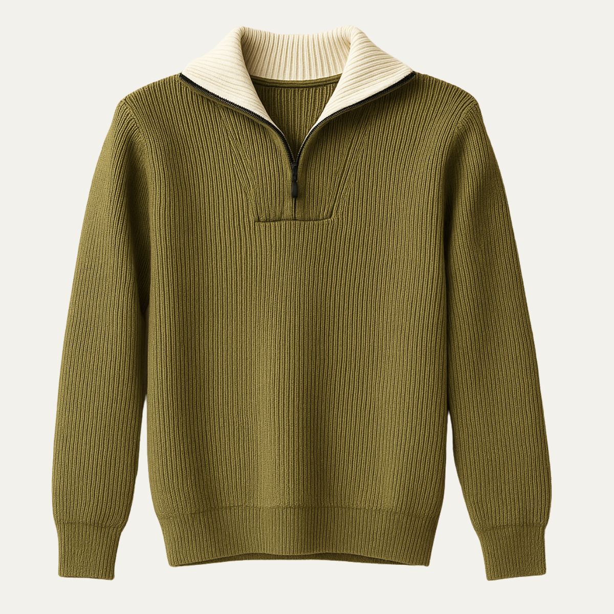 Men’s Ribbed Quarter Zip Knit Sweater