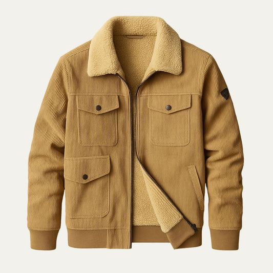 The Tallinn Fleece Lined Vintage Corduroy Jacket for Men