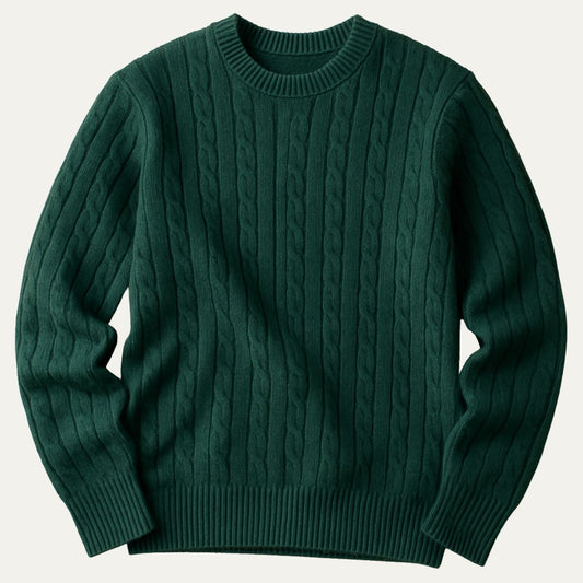 Men’s Classic Vertical Cable Knit Sweater