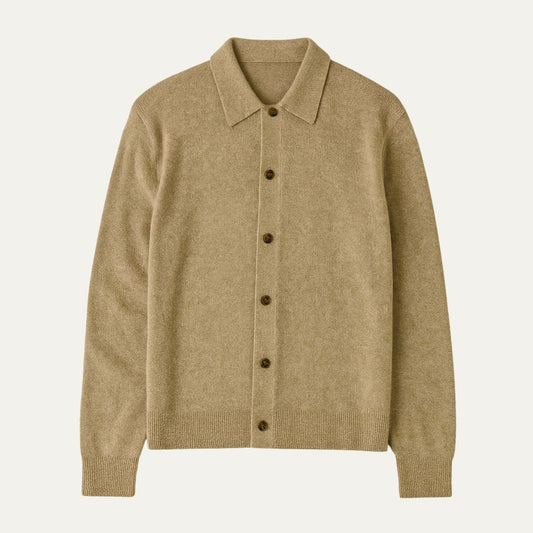 The Positano Elegant Knitted Cardigan for Men - Lapel Collar and Front Buttons
