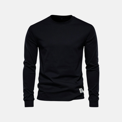 Men's Long Sleeve Cotton T-Shirt – Casual Autumn Crew Neck Top