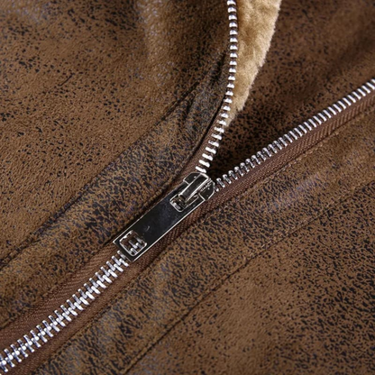Men’s Faux Suede Shearling Biker Jacket