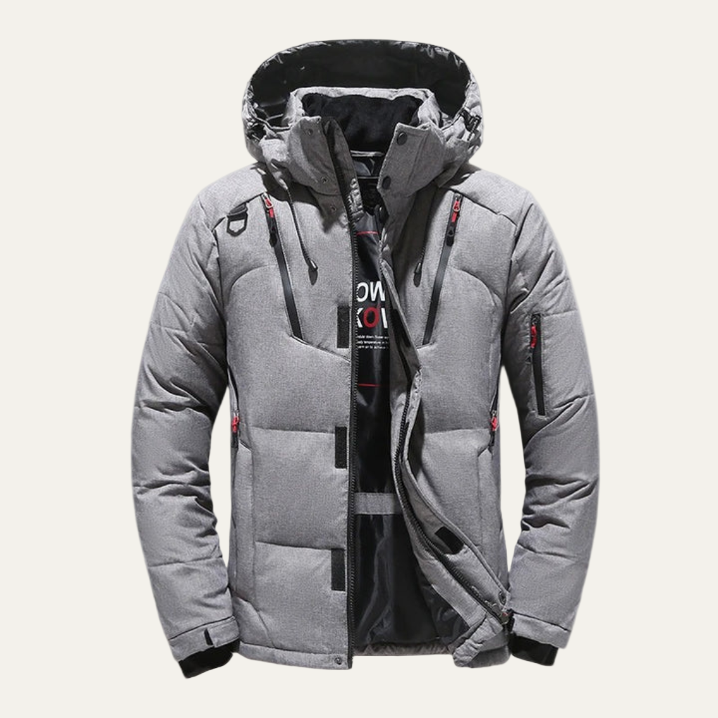 Men’s Heavy Duty Quilted Puffer Jacket with Detachable Hood
