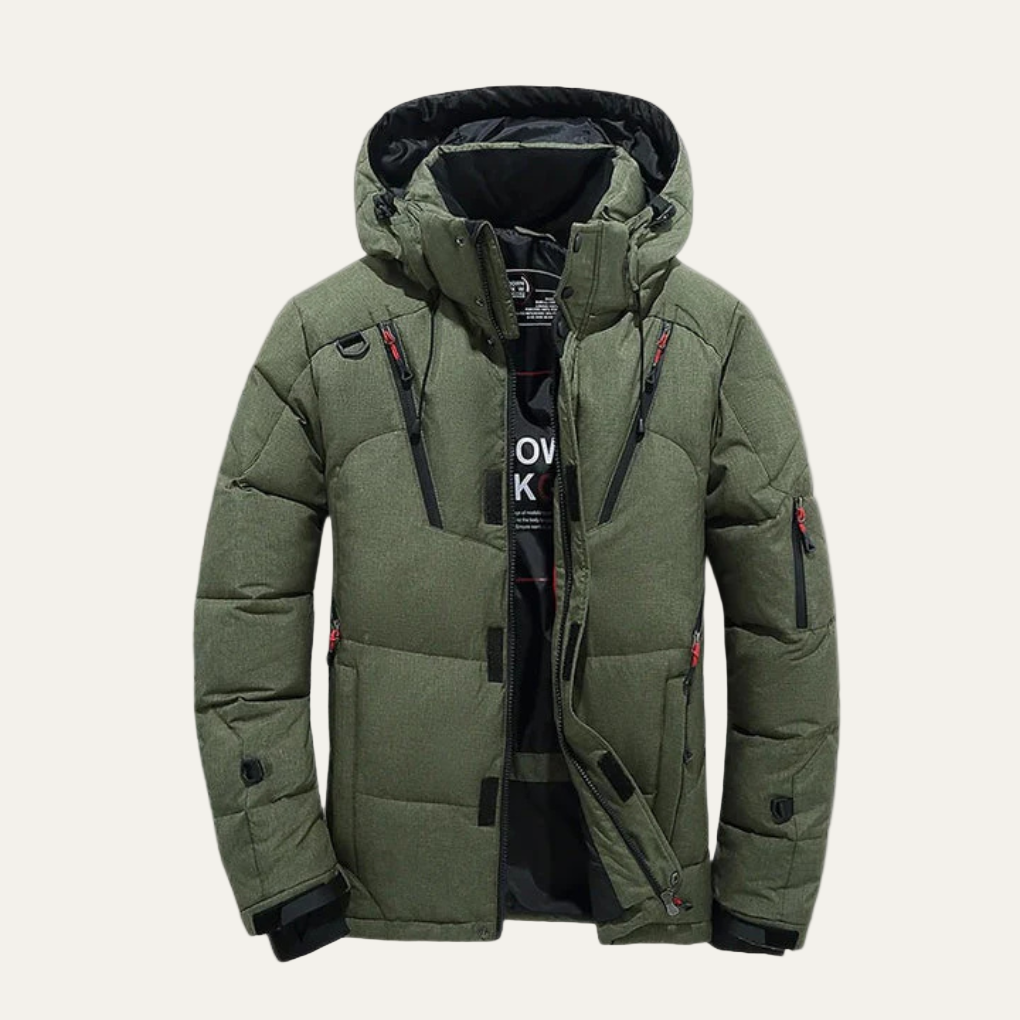 Men’s Heavy Duty Quilted Puffer Jacket with Detachable Hood