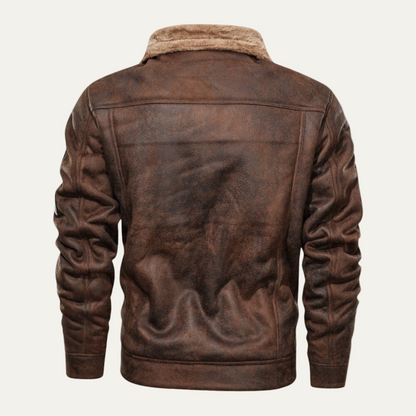 Men’s Shearling Lined Suede Trucker Jacket