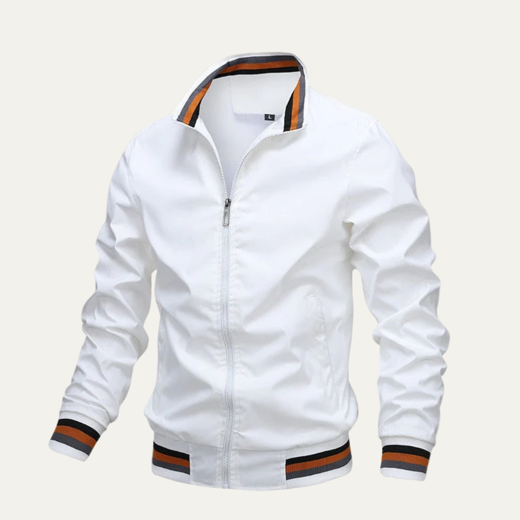 Men’s Sporty Ribbed Trim Bomber Jacket