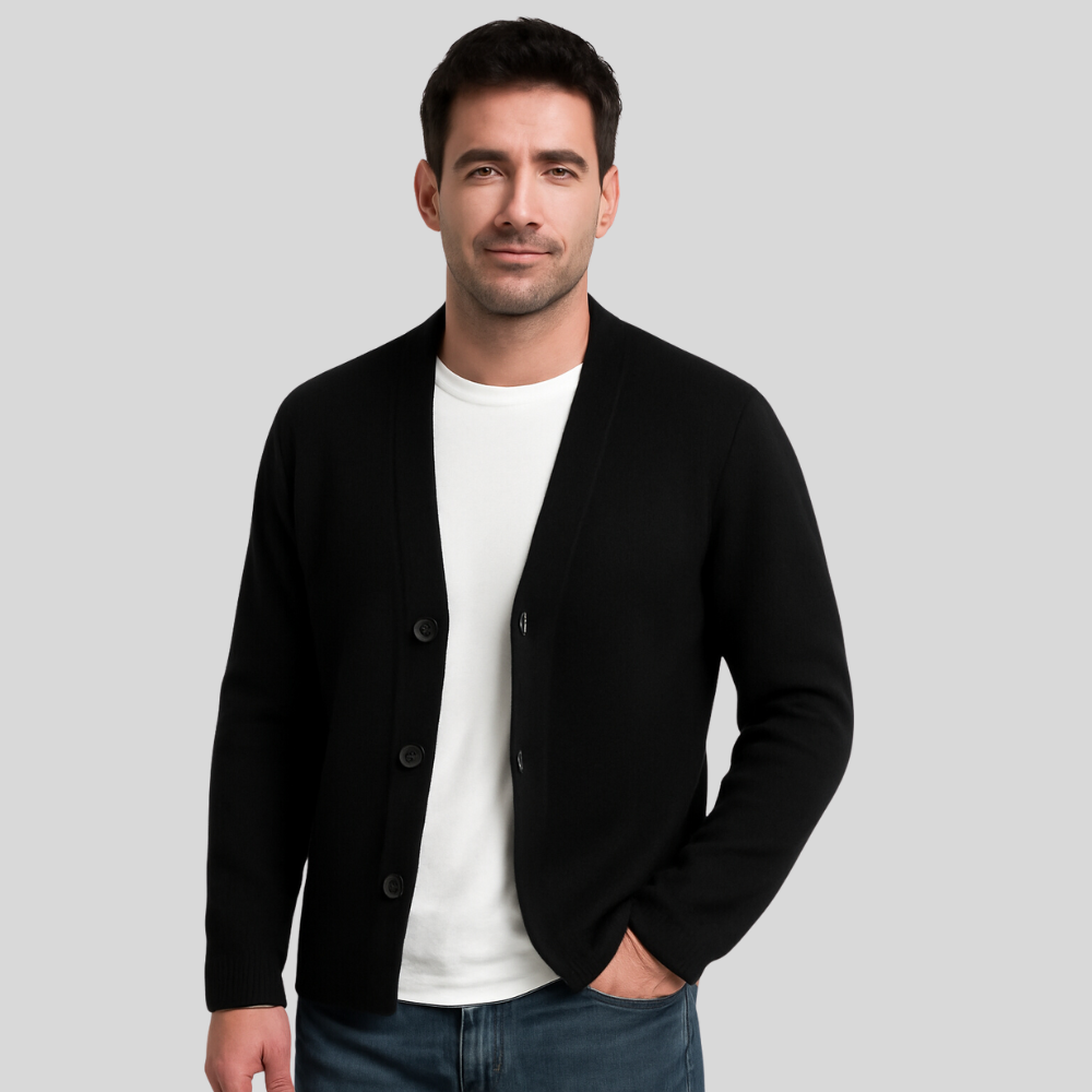 Men’s Relaxed Classic V Neck Button Cardigan