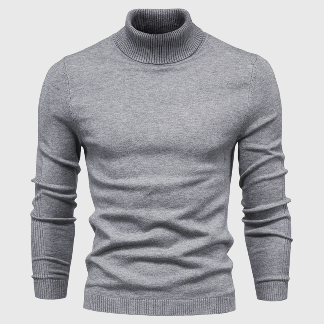 Men’s Plain Knit Turtleneck Sweater