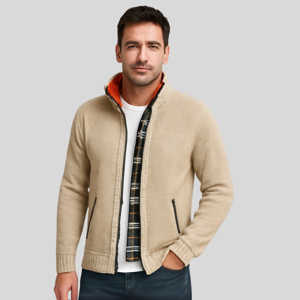Men’s High Collar Zip Jacket