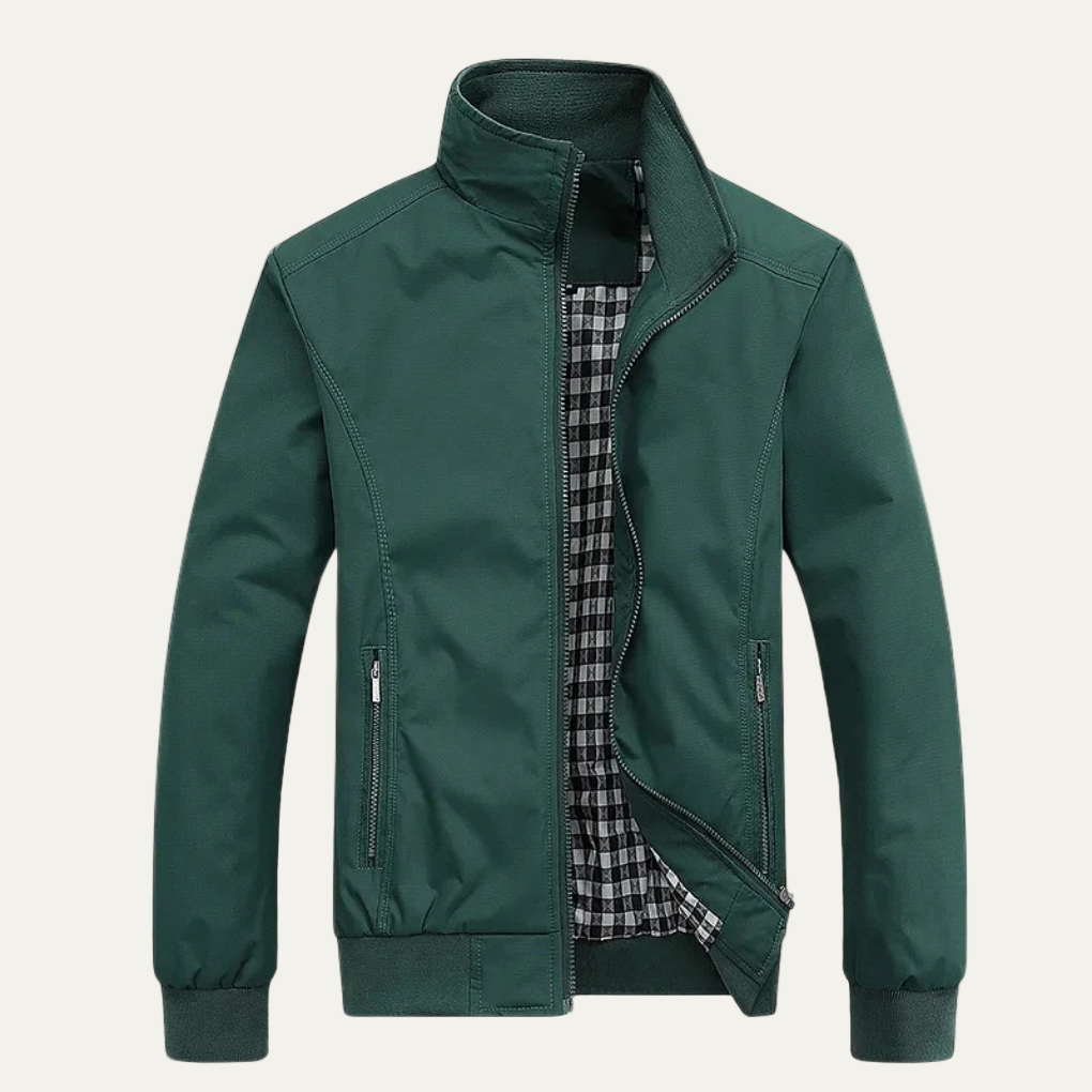 Men’s Wind-Resistant Stand Collar Zip Jacket
