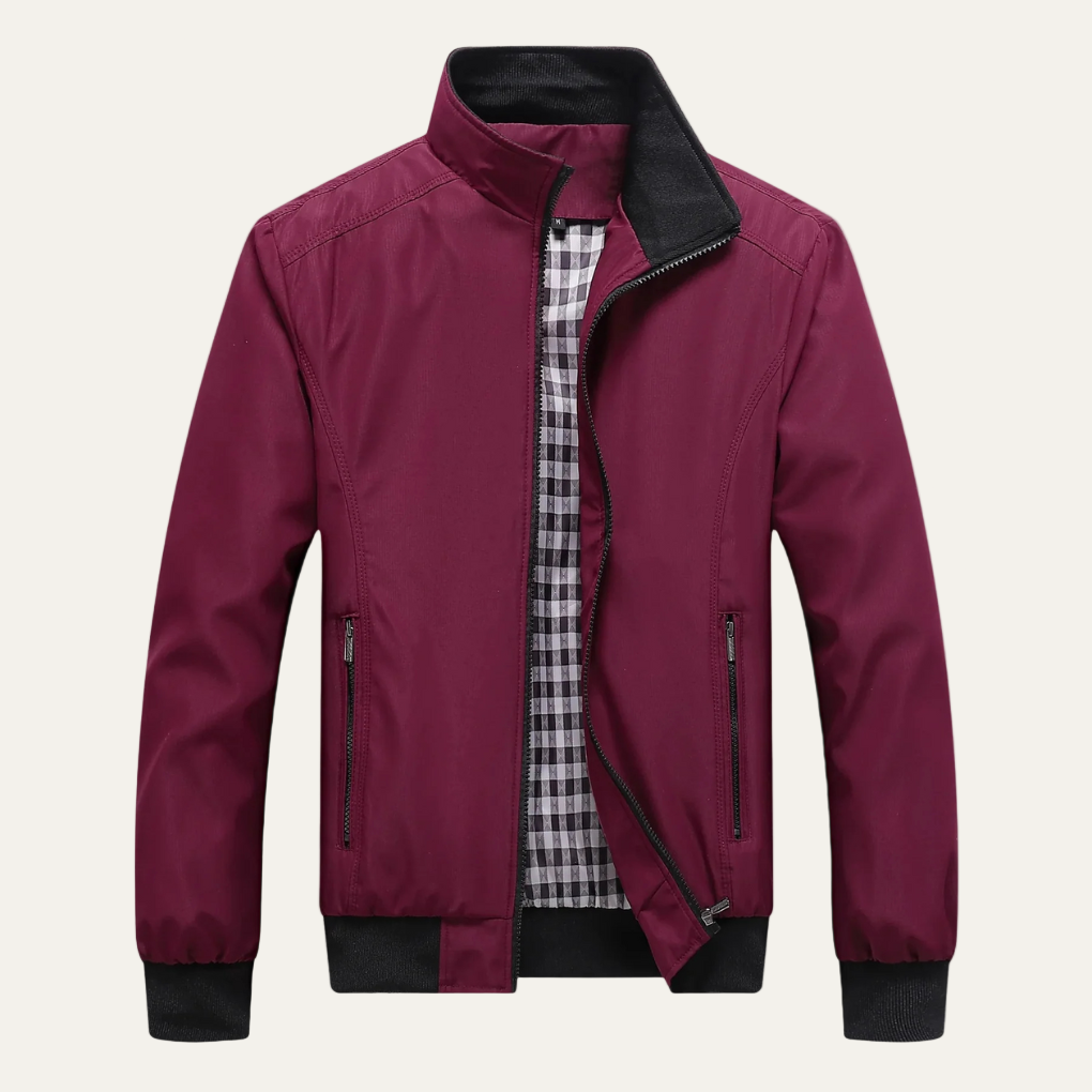 Men’s Wind-Resistant Stand Collar Zip Jacket