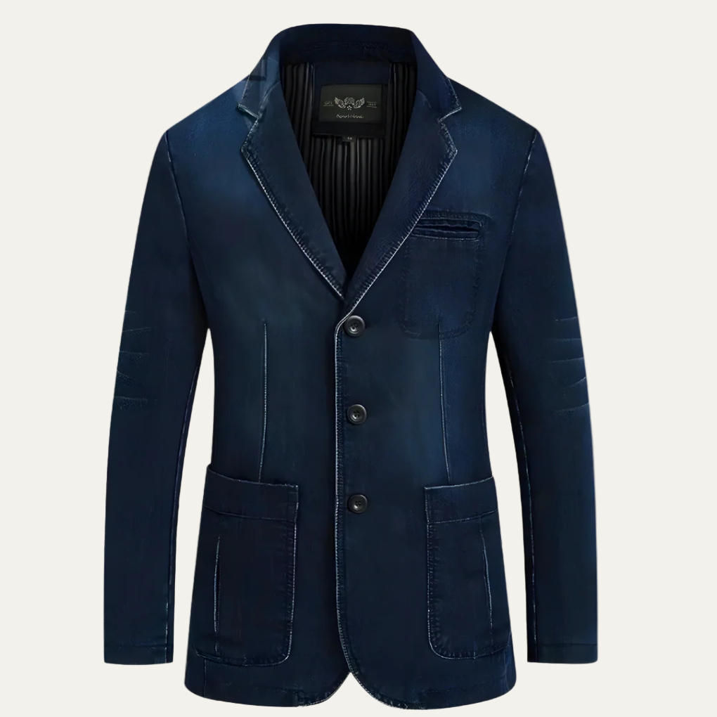 Men’s Oversized Vintage Denim Blazer Jacket
