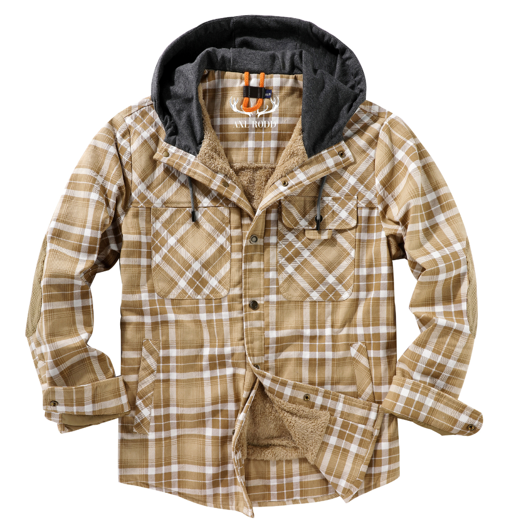Men’s Hooded Plaid Fleece Lined Shacket