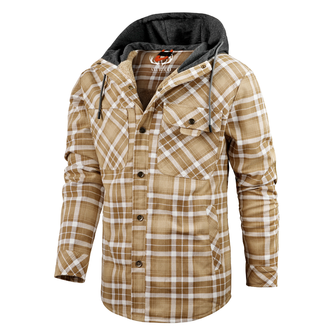 Men’s Hooded Plaid Fleece Lined Shacket