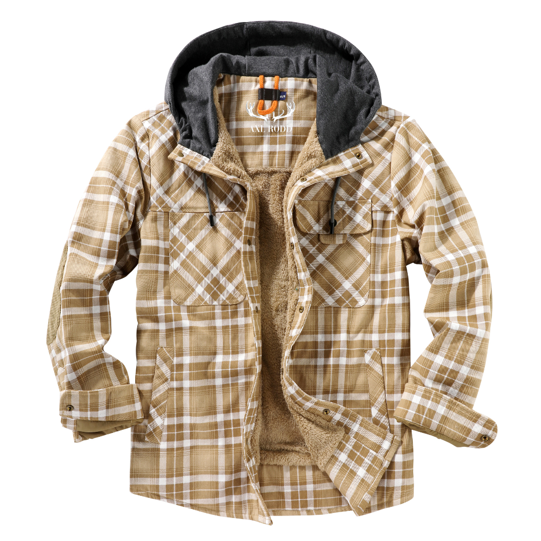 Men’s Hooded Plaid Fleece Lined Shacket