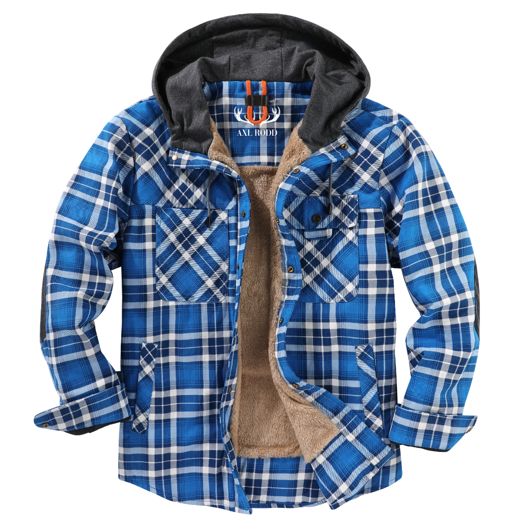 Men’s Hooded Plaid Fleece Lined Shacket