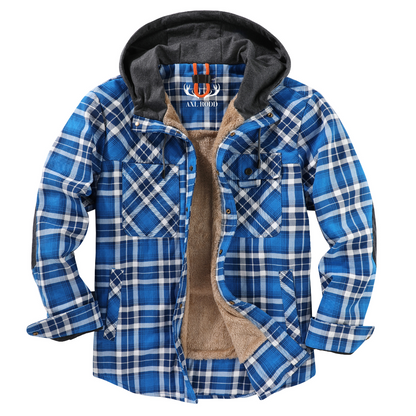 Men’s Hooded Plaid Fleece Lined Shacket