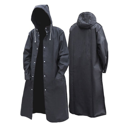 Long raincoat with hood for men