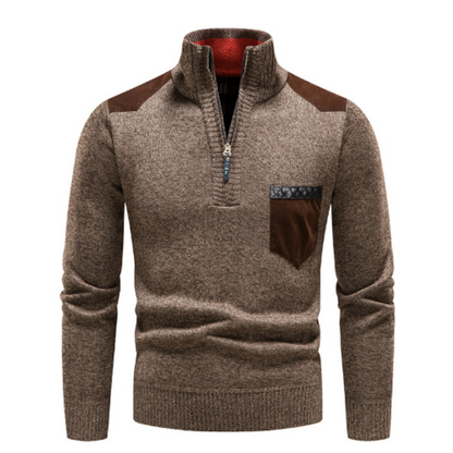 Men’s Quarter Zip Stand Collar Sweater